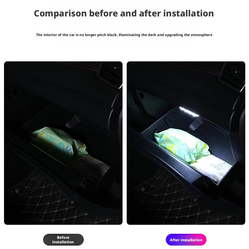 Mini Car LED Light USB Charging Interior Lamp For Armrest Box Touch Magnetic Reading Lamp Foot Light Car Roof Light Read Li E4I4