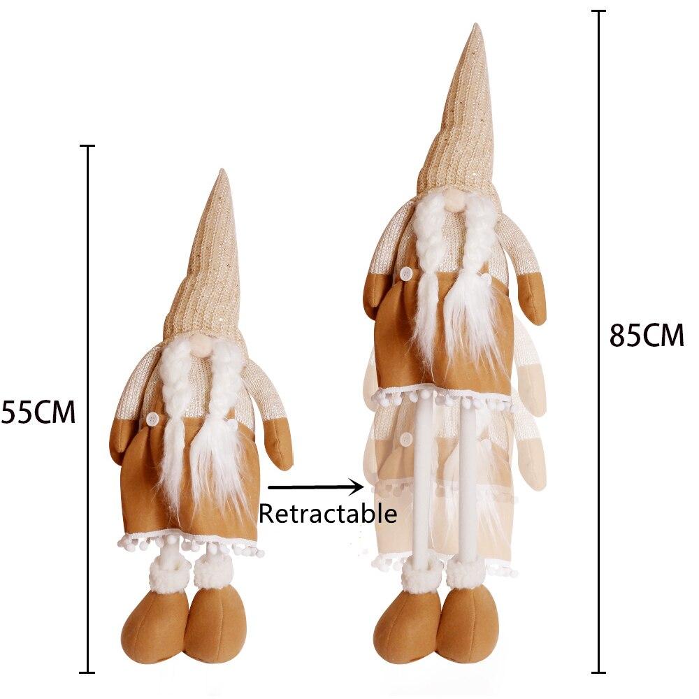 Pink Retractable Christmas Gnome Long Legs Standing Faceless Santa Dolls Forest Man Telescopic Toy Decoration Ornaments Gift Kid