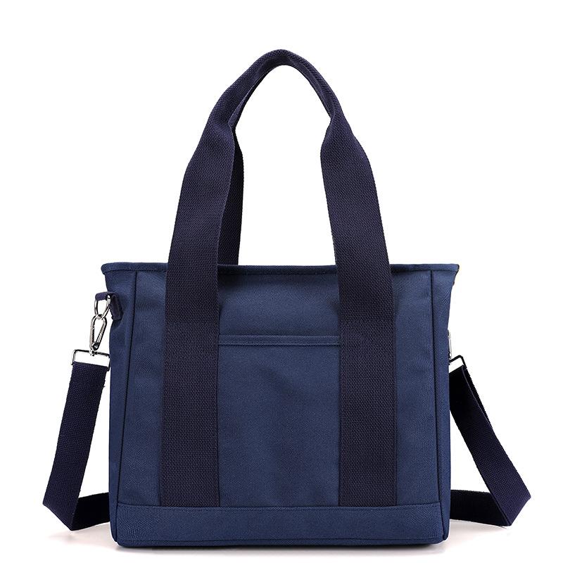 

New Japanese canvas bag fashionable simple large-capacity tote bag for daily commuting multi-purpose bento bag for women синий