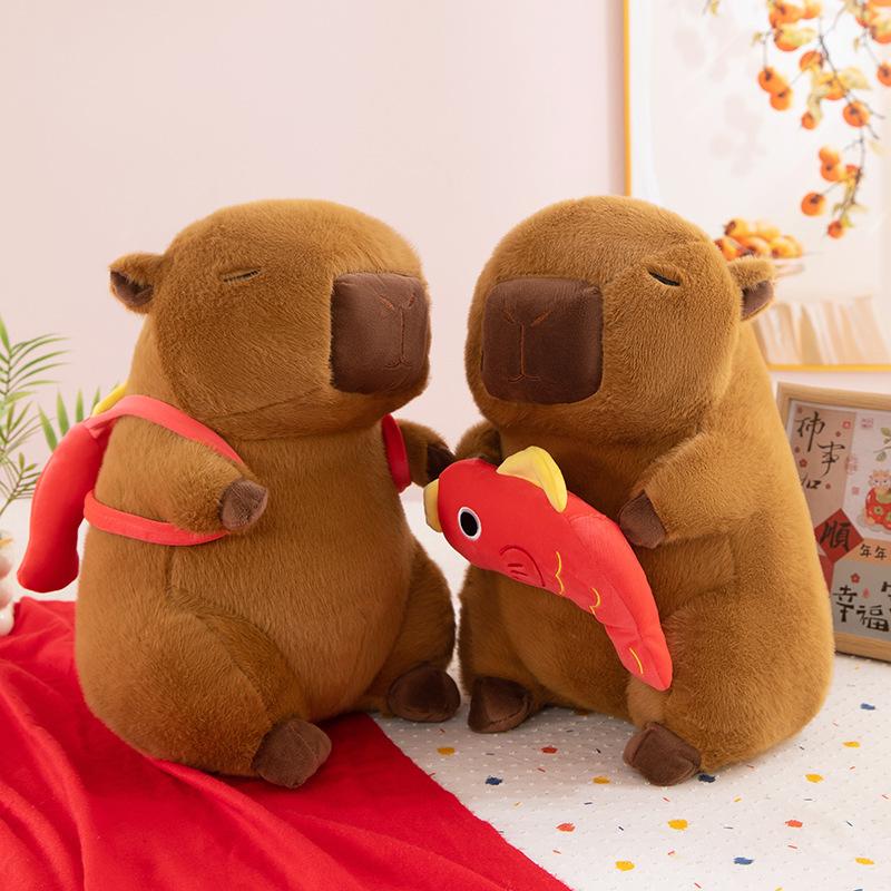 New Koi Capy Doll Plush Toys Children's Girls Gift Good Luck Koi Kapibala Doll