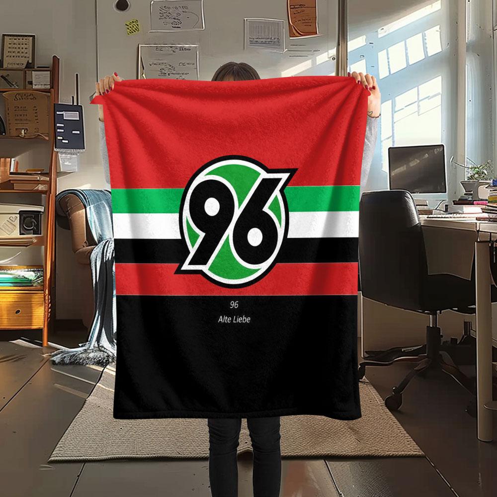 1PC Hannover 96 Patterned Flannel Blanket Suitable For All Seasons for Home Decor Warmth and Comfort Gifts Holiday Present