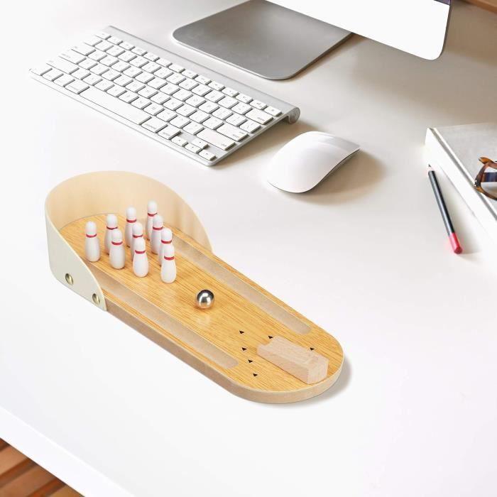 Jeu de bowling de table - Marque - 10 quilles - Pour adultes et enfants - Portable et décoratif