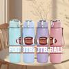 1PC American Football Simple Stripe Mark 750ml Color Plastic Water Bottle Leakproof Flip Straw Lid For Sports Office Home Use