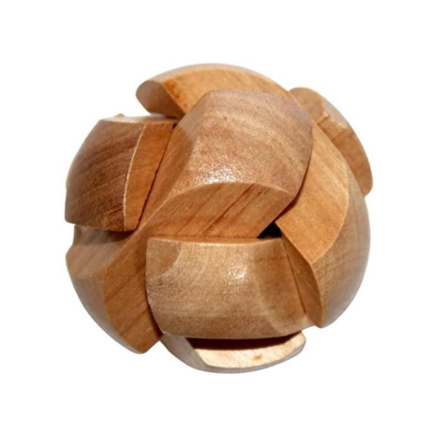 Puzzle 3D in legno Kongming Lock - Rompicapo con palla per rilassarsi, gioco di intelligenza da tavolo, (Design del calcio), Rilascio di pressione in ufficio, puzzle