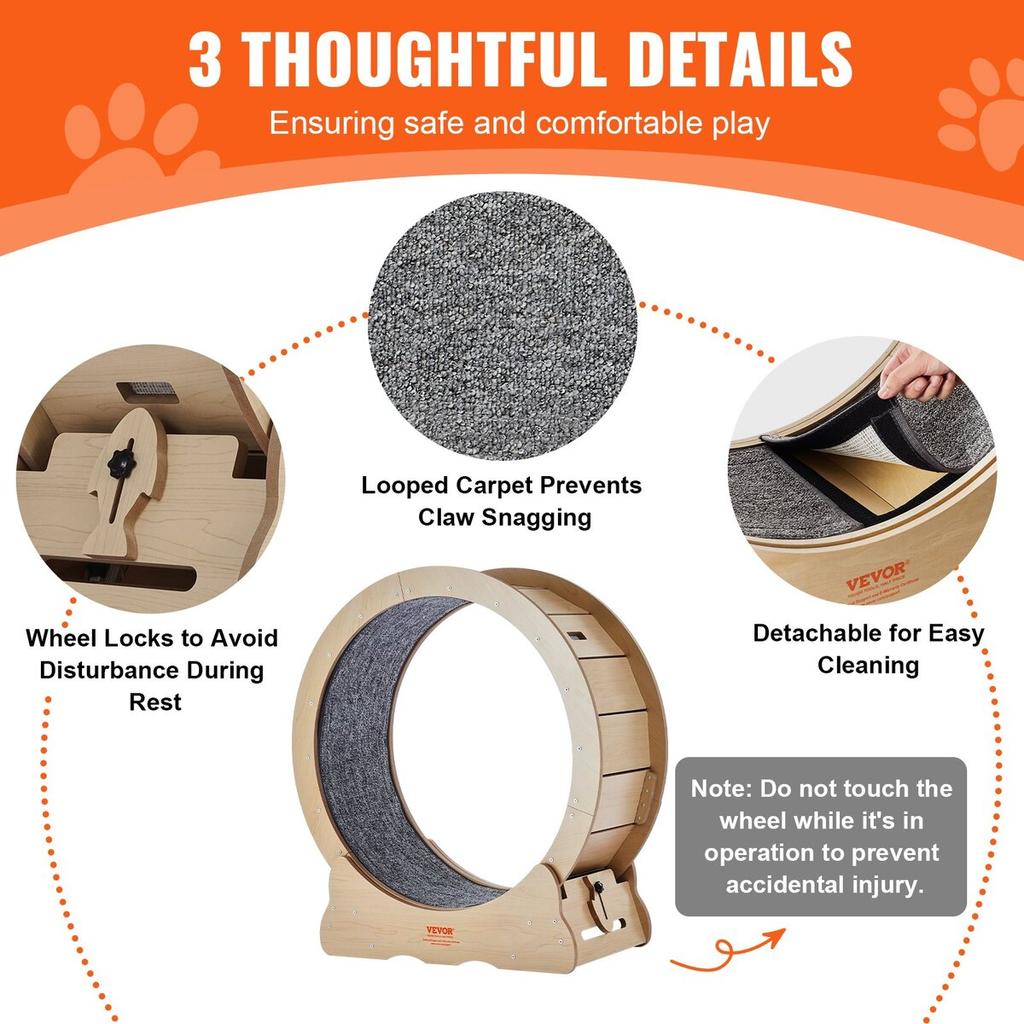 Cat Exercise Wheel Large Cat Treadmill Wheel for Indoor Cats 29.5 Inch