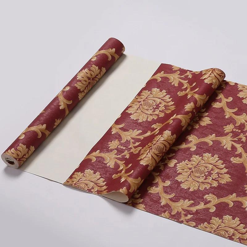 

Роскошные 3D обои в европейском стиле с крупными цветами для гостиной, столовой, ресторана. Темная классика, три водонепроницаемых настенных панно.