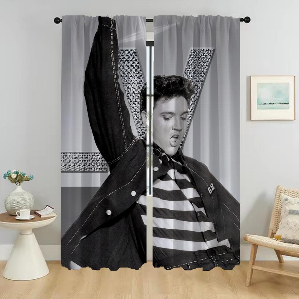 Shades Elvies Partition Window Curtain for Room 2 Panel Blackout Curtains for Camera Halloween Decoration Home Interior Curtains