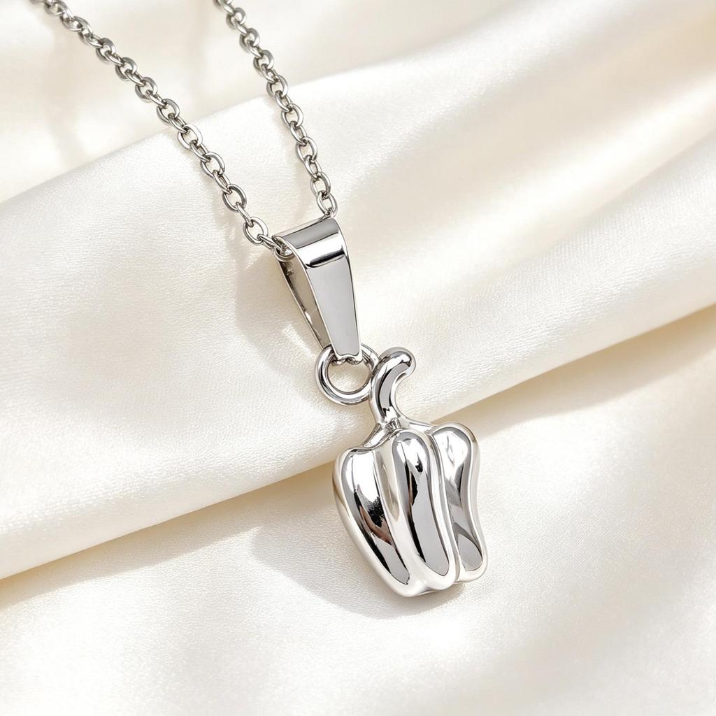 Niche Design Chili Pendant Necklace: Luxury Titanium Steel Clavicle Chain, Women's Fashion Accessory