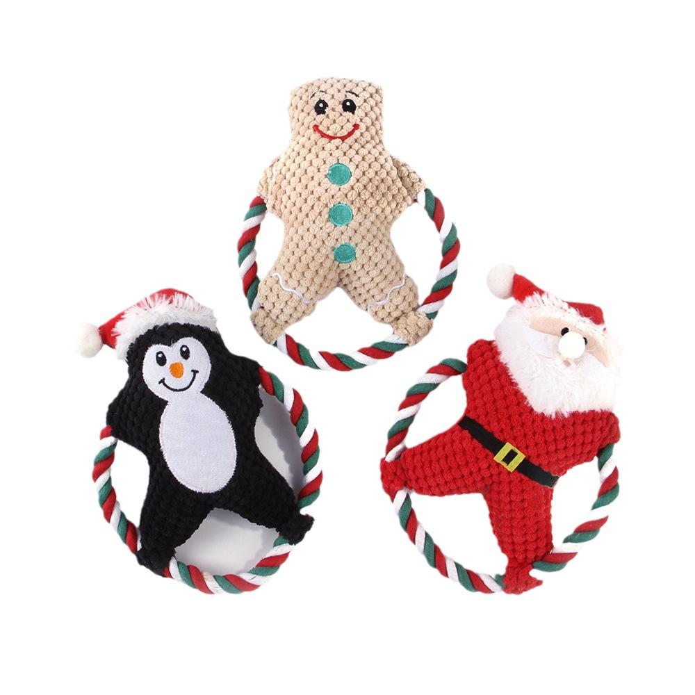 New pet Christmas plush toy, dog gnawing companion toy venting cartoon bear doll
