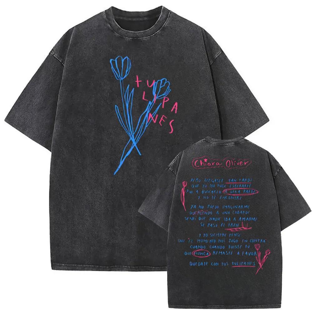 

Singer Chiara Oliver Tour Merch Tees Unisex Women Harajuku Clothing Tshirt Cotton Short Sleeves Loose T Shirts 2XL