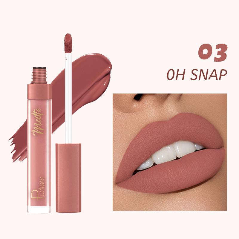 Pudaier Matt Samt Lipgloss Set: 12 Antihaftfarben