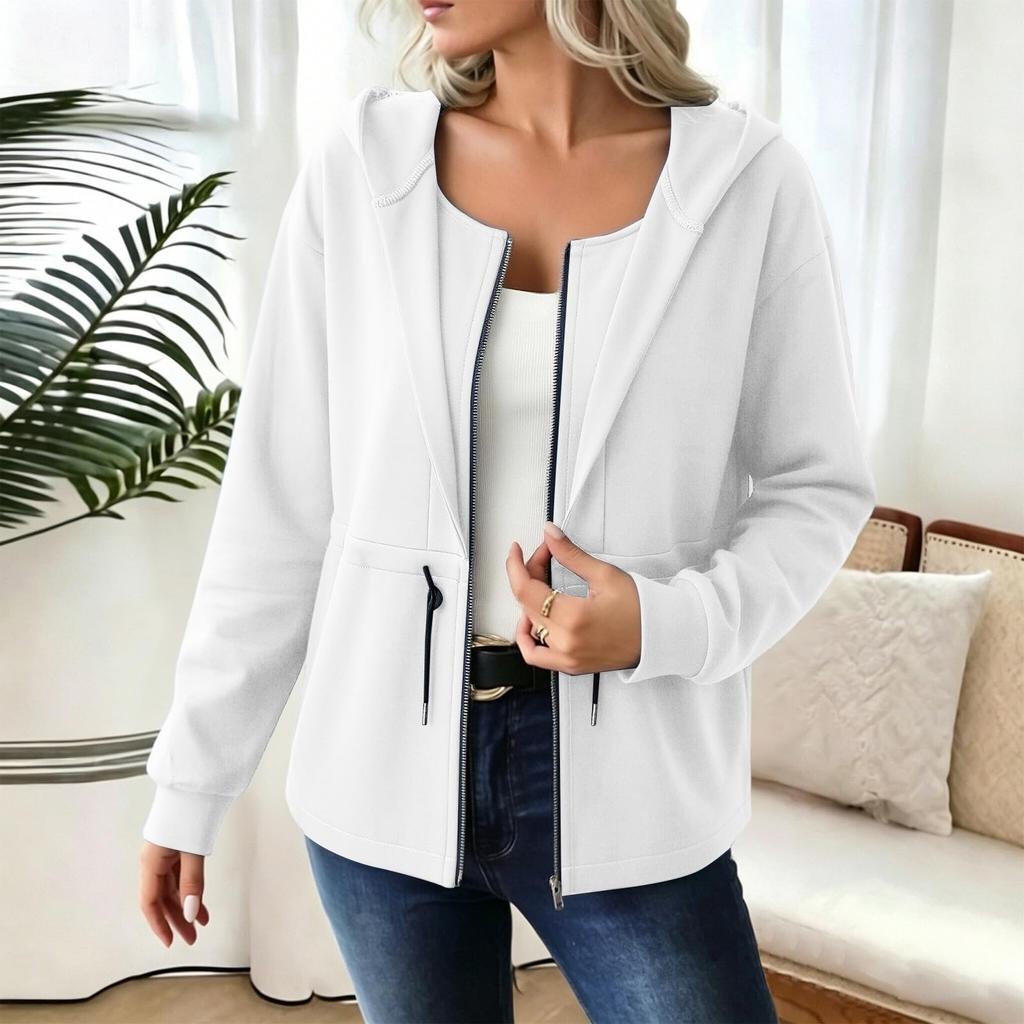 Women's Casual Zip-Up Hoodie Sweatshirt with Pockets