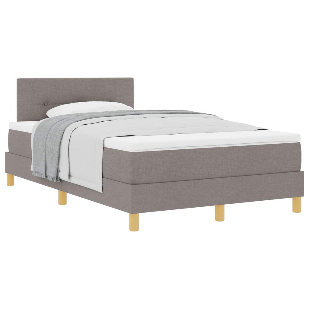 Box Spring Bed with Headboard Taupe 120 x 190 cm Fabric