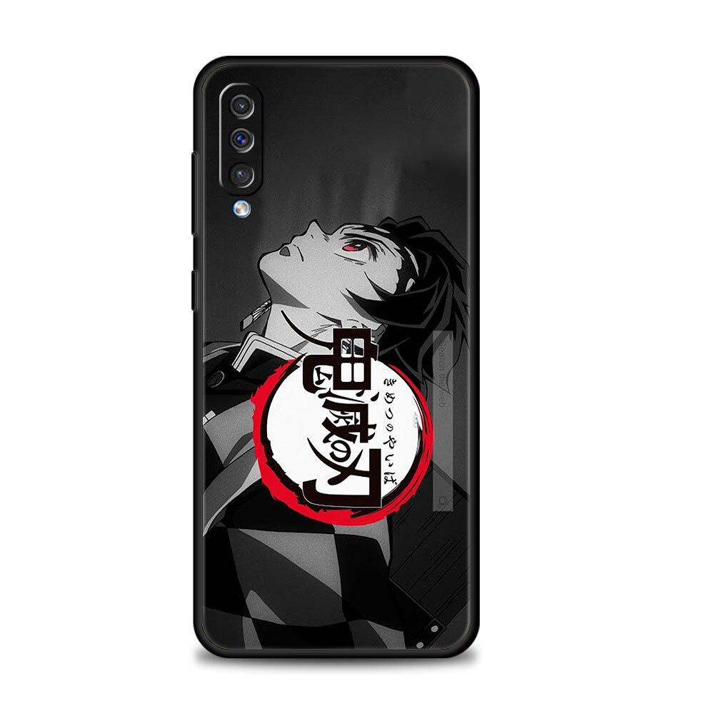 Demon Slayer Kimetsu No Yaiba Coque dla Samsung Galaxy A10s A40 A30 A20e A70 A10 Note 20 Ultra 10 A20s A50 Czarny Telefon komórkowy
