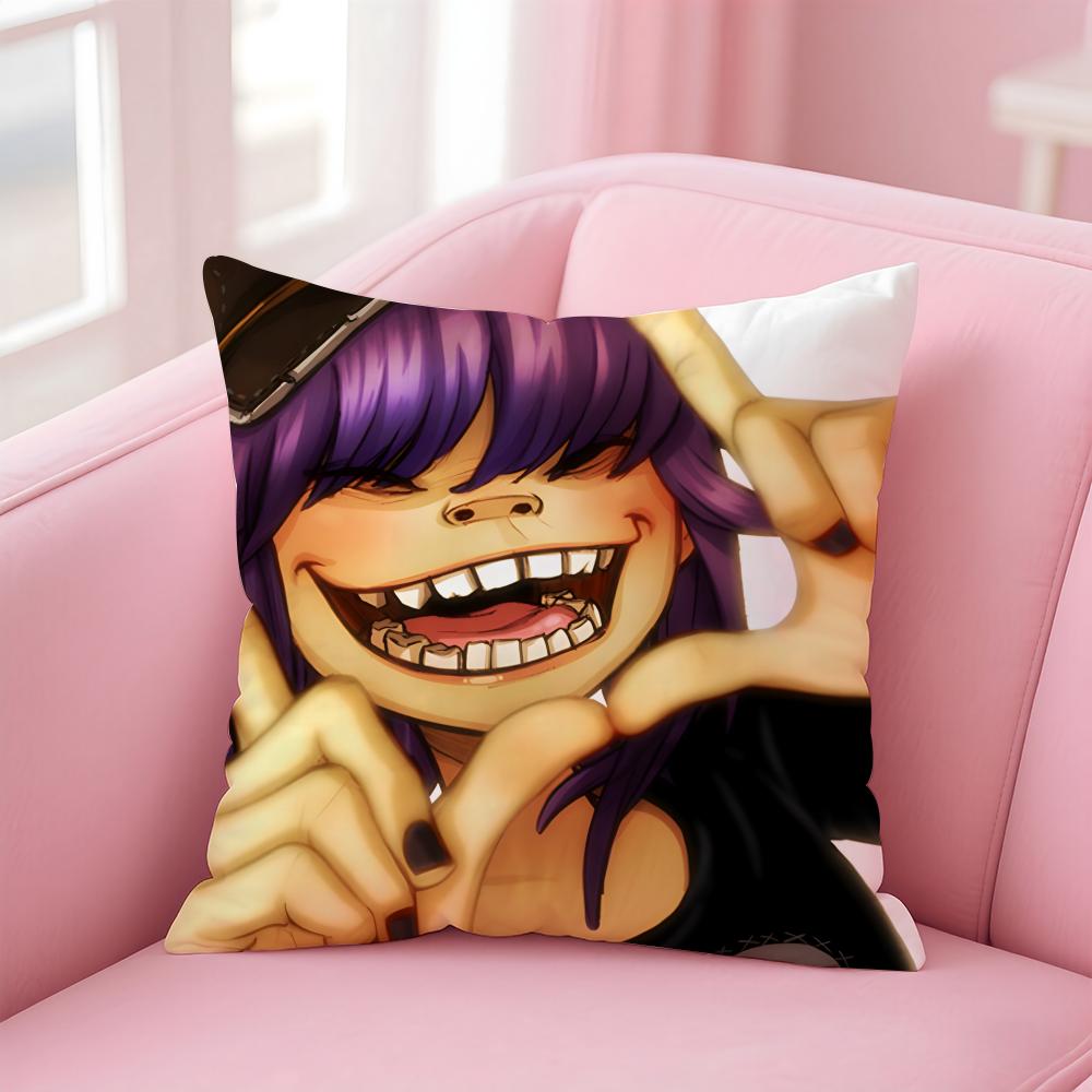 Classic Virtual British Band GGorillaz Cushion Cover Pillow Case Soft Skin Friendly Fabric Concealed Zipper