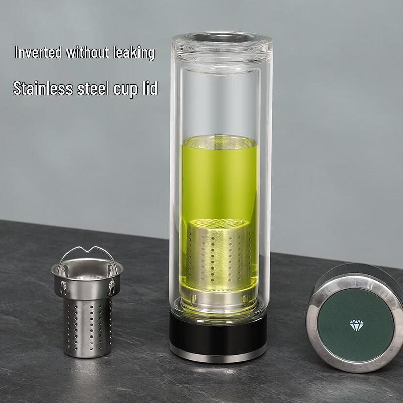 Shui Yi Bei High Borosilicate Double Wall Glass Tea Infuser Bottle