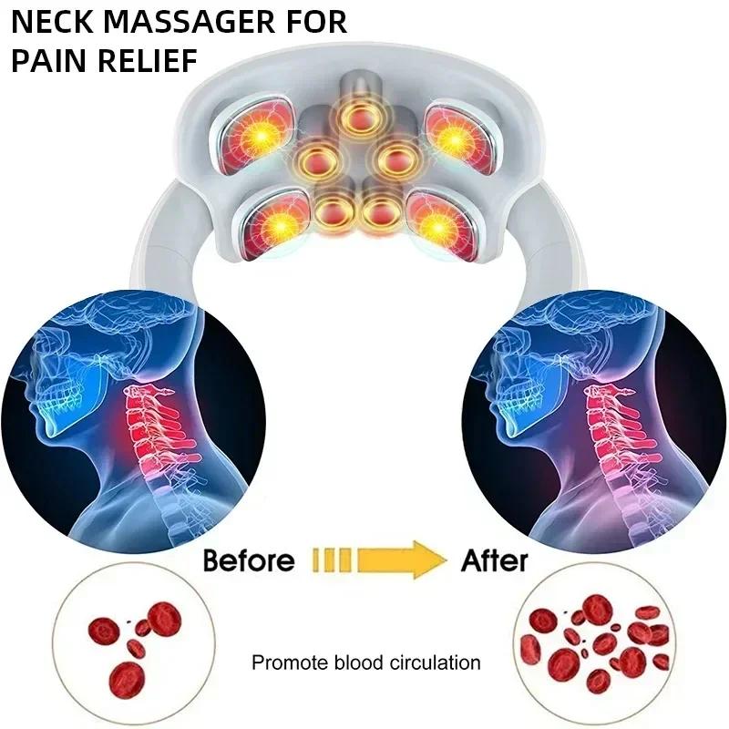 Smart Neck Massage Shoulder Neck Massage Cervical Vertebra Vibrator Heating Relieve Pain Magnetic Pulse Neck Massage Instrument