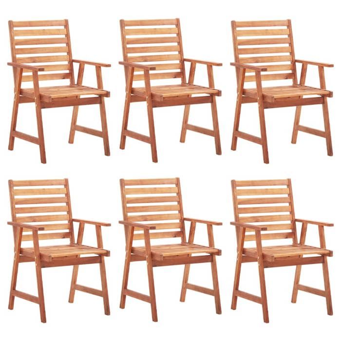Maison Exclusive - Chaises à manger d'extérieur lot de 6 et coussins Acacia massif