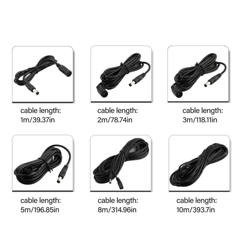 Quality DC5.5x2.1mm Power Cord Extension Wire Compatible for CCTV Camera OFC Conductors Wire for DIY Installers
