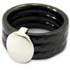 Silver Ring 'Choreography' Black Ceramic Silver (rhodium) - 11 Mm