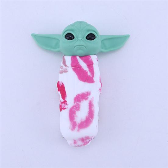 Baby Yoda Figure Model Toy Cute Cartoon Craft Miniature Figurine Ornament Collectible Star War Cartoon Alien Figure Silicone Pipe Christmas Gift