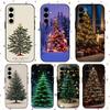 Merry Christmas Tree For Samsung Galaxy S25 S24 S23 Ultra S22 S21 Plus S20 Black Soft Silicone Protective Case