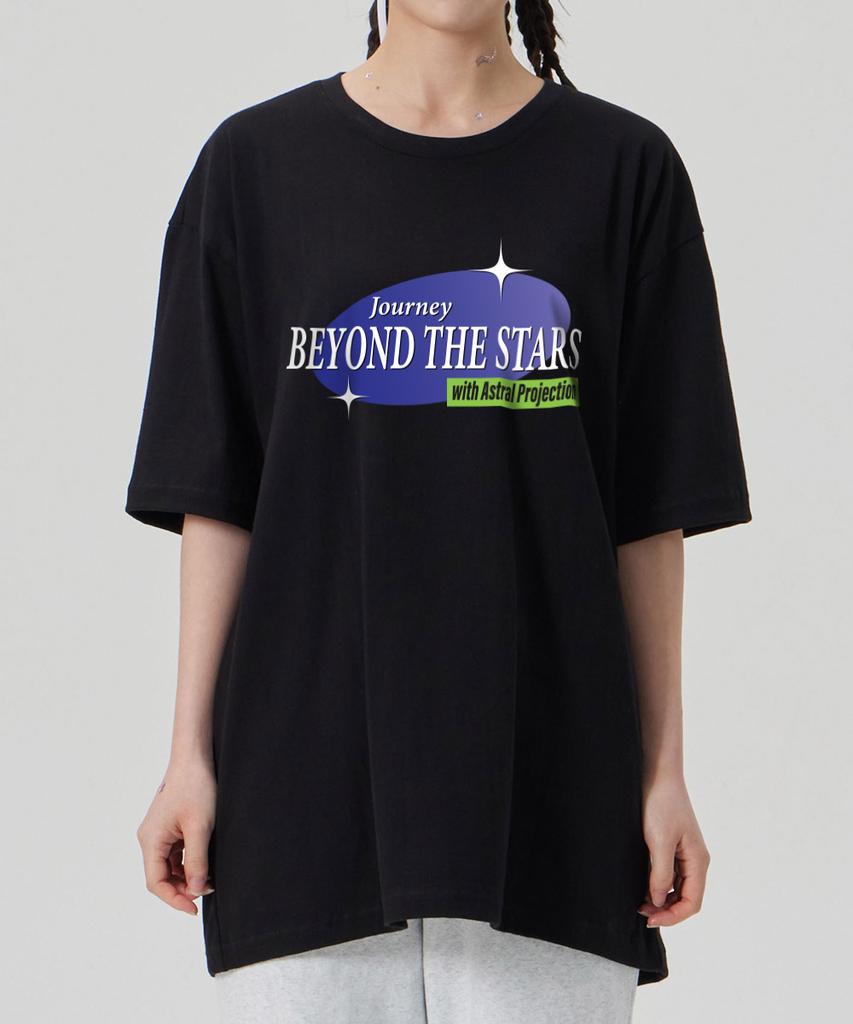 ASTRAL PROJECTION [Beyond The Stars] Cotton Loose Fit Short Sleeve T-Shirt_Black