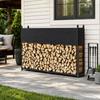 Firewood Rack 202 X 25 X 113 Cm Firewood Rack with 600D Oxford Cover Steel Frame Up To 500 Kg Black