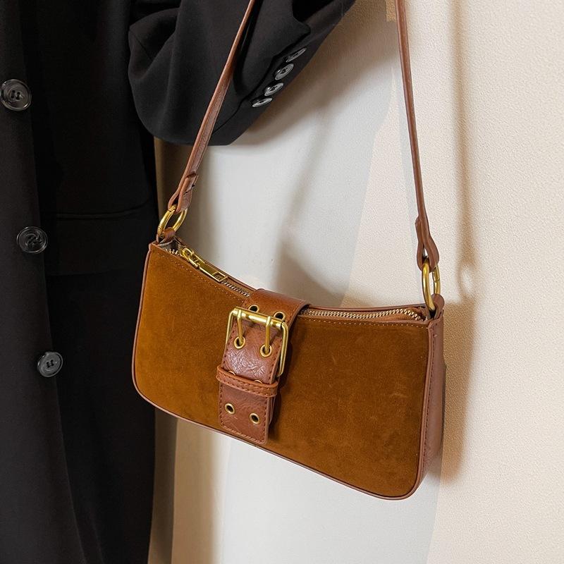 Autumn and Winter Retro Solid Color Bag New Casual Fashion Single Shoulder Women Commuting Small Square Bag Underarm Bag