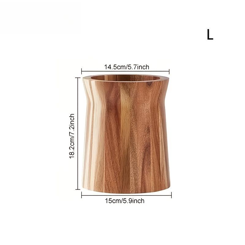 360-Degree Rotating Utensil Holder - Wooden Countertop Organizer for Spoons, Spatulas, Ladles, Space-Saving Spinning Caddy