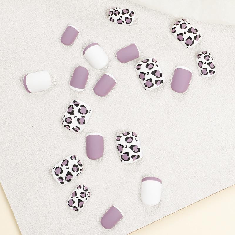 Lavender Purple Leopard Print Nail Art Stickers
