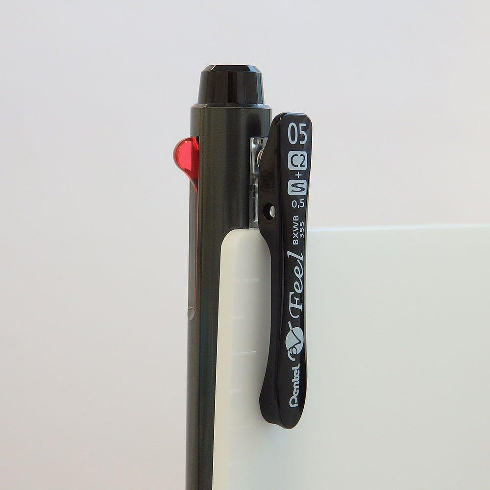 Pentel Feel Ballpoint Metallic BXWB355MA 2+S Multi-Function Pen, 0.5mm, Black,
