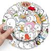 50 Cute Chiiikawa Bear Stickers: Self-Deprecating, Waterproof, Decorative for Cups & Phones