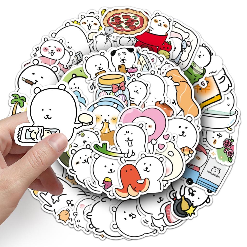 50 Cute Chiiikawa Bear Stickers: Self-Deprecating, Waterproof, Decorative for Cups & Phones