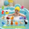 Glowing Dinosaur Bath Toy Cartoon Dog Farm Animal Baby Vinyl Toy Floating Light Bathroom Bath Fun Sensory Gift To X2K9