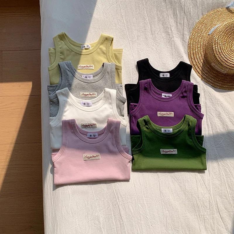 Mode Barn T-shirt Flickor Pojkar Väst Barn Sommarkläder Ärmlös