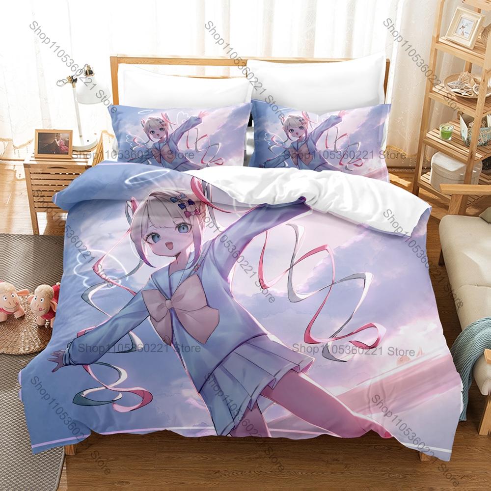 Needy Streamer Overload Anime Bedding Set 3Pcs Duvet Cover Pillowcase Ultra Soft Microfiber Bedroom Decor For Gamers