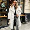 European and American Imitation Fur Large Lapel Collar Long Artificial Coat Long Fashion Imitation Fox Fur Coat Medium and Long C