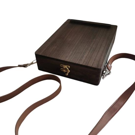 Scatola portaoggetti da messaggero per scrittori, grande capacità, facile da trasportare, multifunzionale, in legno, fatta a mano, a tracolla, portatile, borsa per attrezzi per artisti