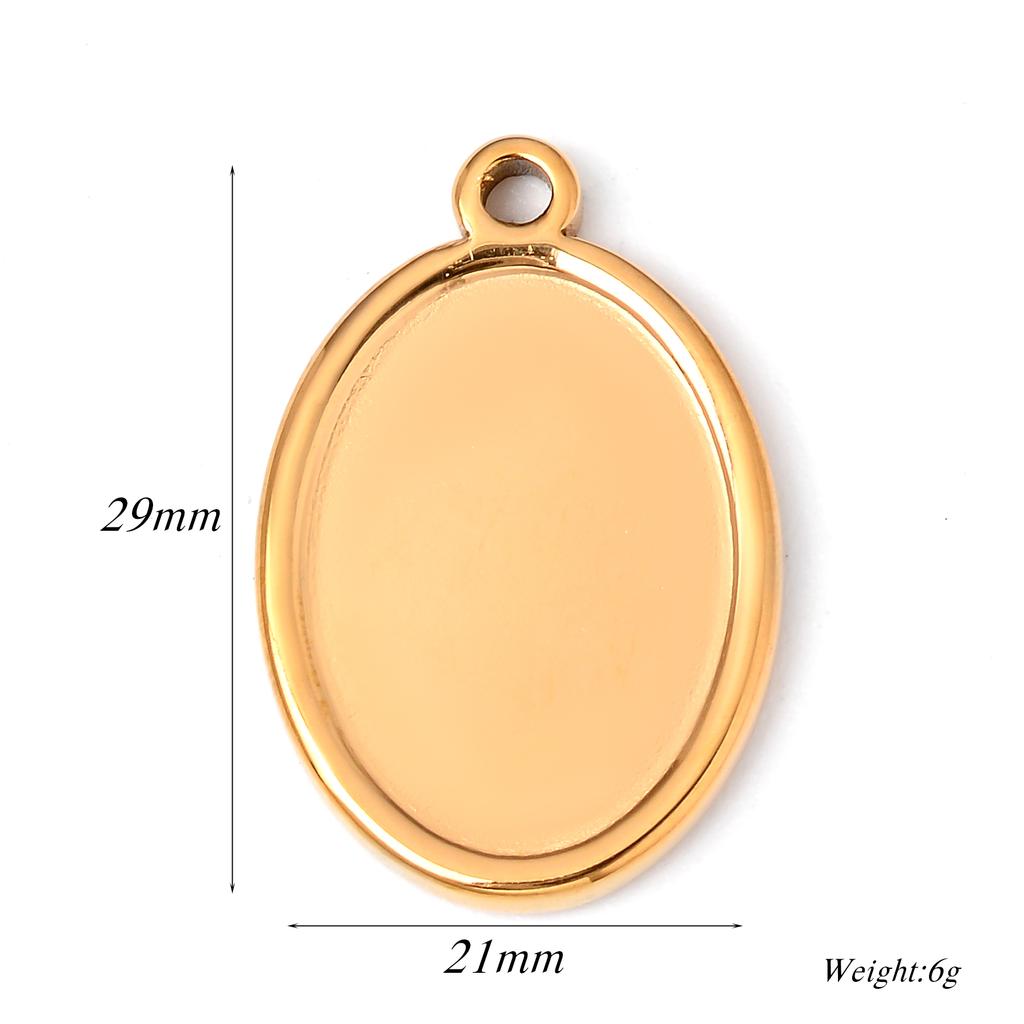 6pcs/lot Stainless Steel Charms Heart Round Irregular Blank Cabochon Pendant Base Diy Resin Cameo Jewelry Making