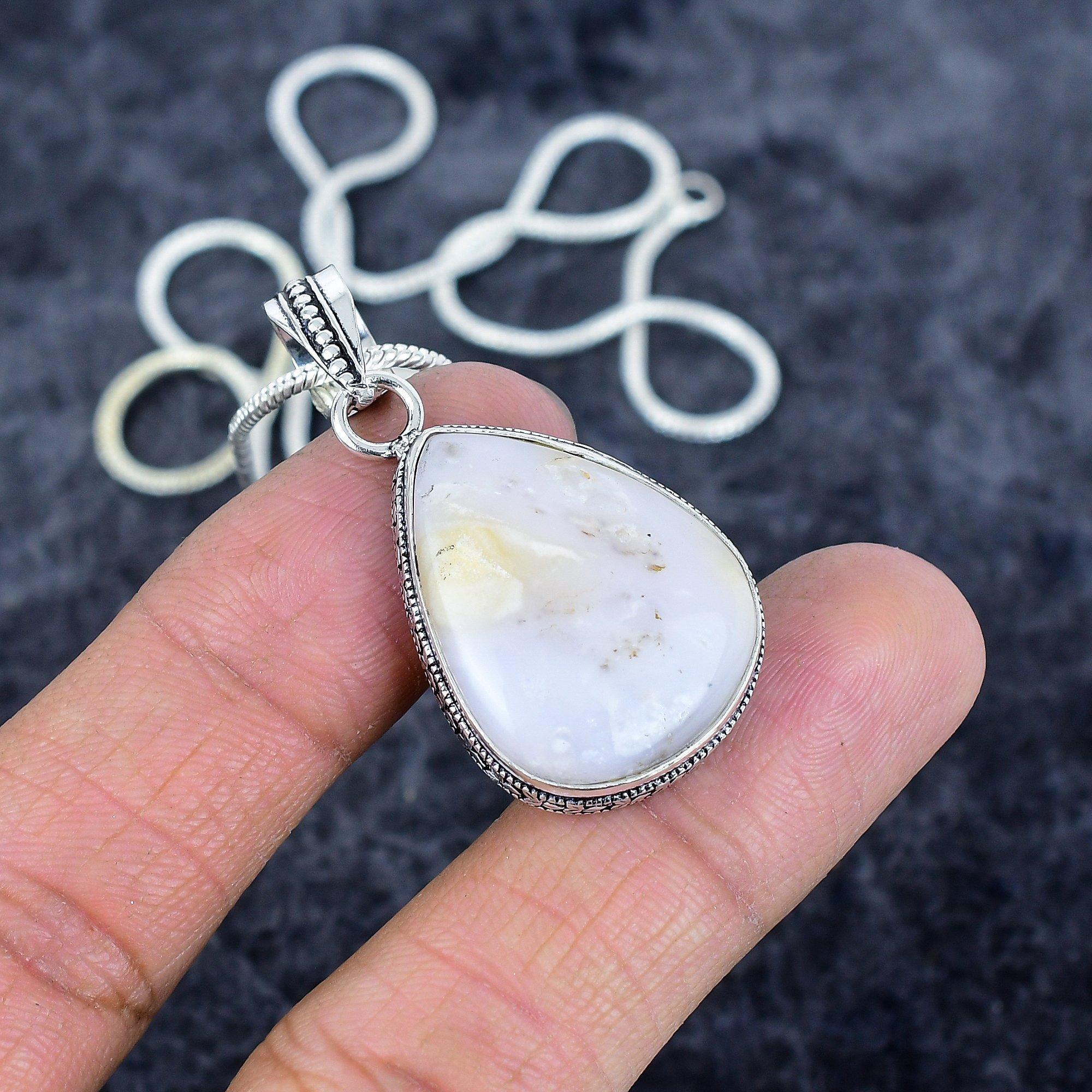 

Pink Opal Gemstone Handmade 925 Sterling Silver Jewelry Pendant 1.77 M-2964