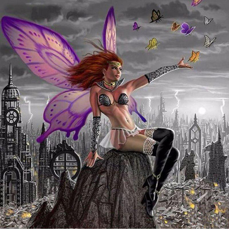 Kit de pictură cu diamant 5D DIY Elfi și îngeri Imagini cu strasuri Broderie cu diamante Mozaic de flori Home Decor