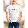 T-shirt da ragazzo Semplice Stampa Lettere Parigi Estiva Manica Corta Magliette Ampie Moda Girocollo Righe Streetwear Abbigliamento Bambini