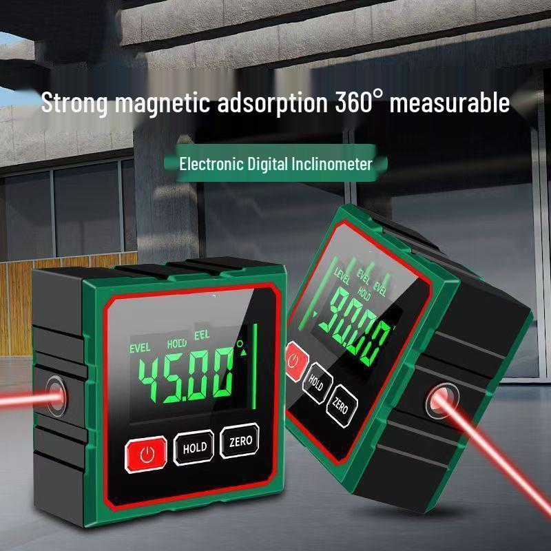 360° Magnetic Digital Inclinometer & Laser Protractor Level