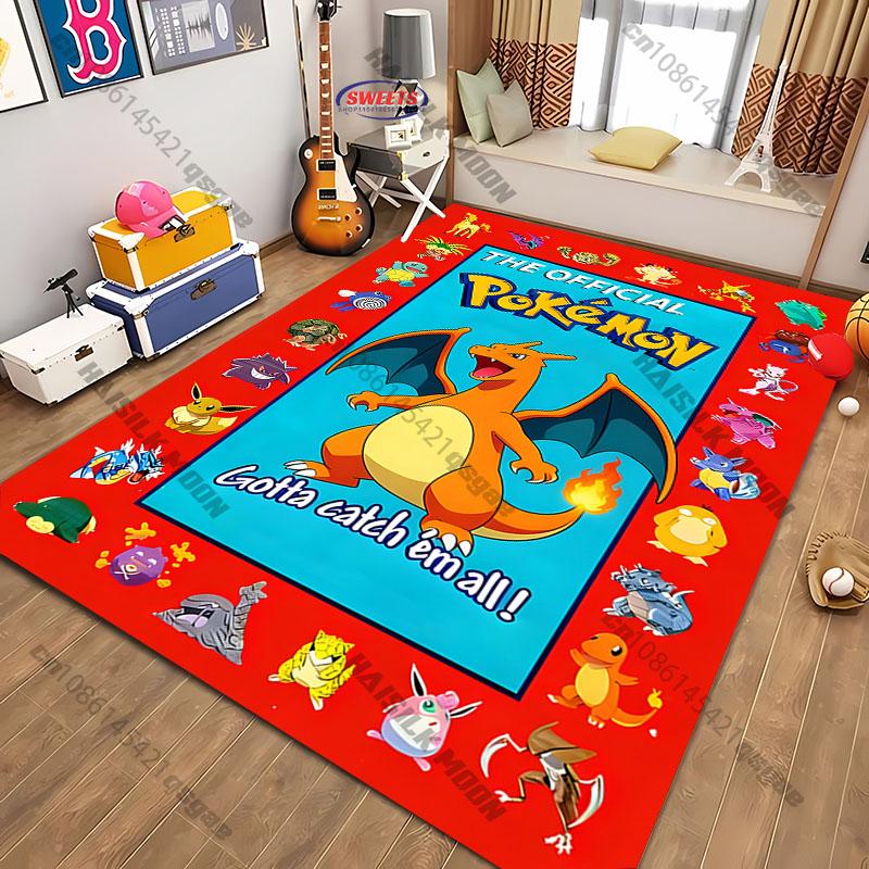 

Japanese Anime Classic Pokémon Collection Carpet for Living Room Bedroom, Sofa Balcony Kids Room Decor Rugs, Holiday Gifts Mat 40x60cm