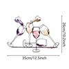 Iron Art Colorful Wine Glass Wall Art 2D Flat Wall Art Sculpture Wine Cup Wall Hanging  Living Room
