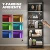 Bookshelf with 5 Levels, Standing Shelf with LED Lighting, 7 Light Colors, for Living Room, 60 x 30 x 179 cm Black