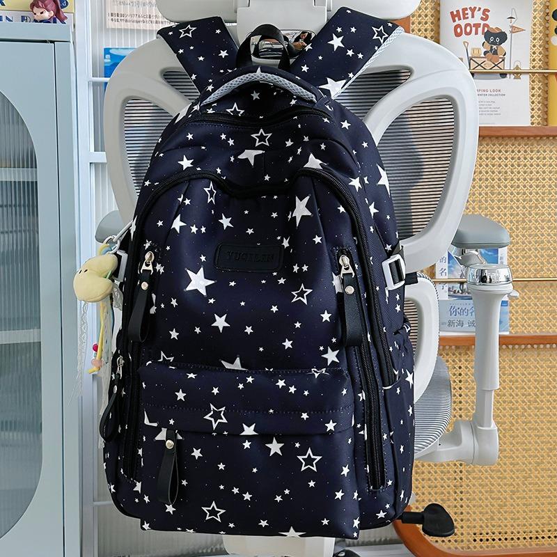 Student Schoolbag Junior High School High School Student Large Capacity Cute Star Backpack Women's New Casual Backpack