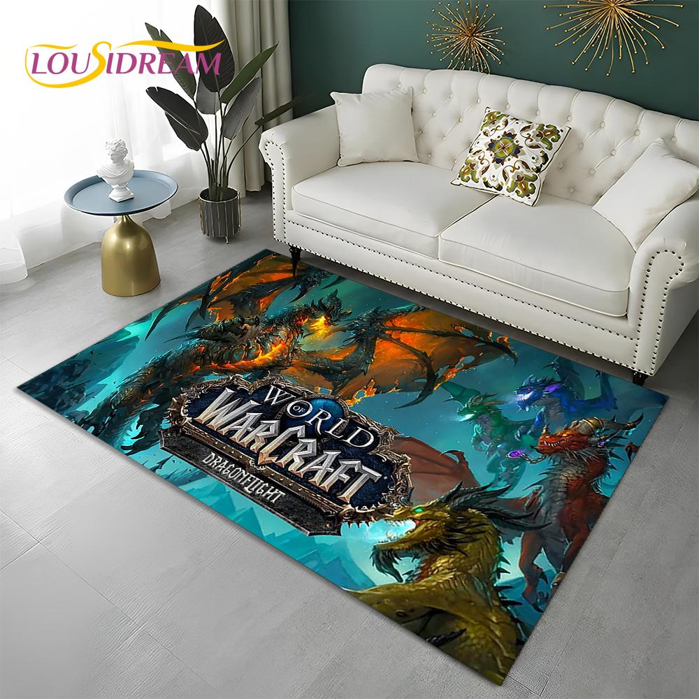 World of Warcraft Game WOW Lich King DH Carpet Rug for Home Living Room Bedroom Sofa Doormat Decor,Area Rug Non-slip Floor Mat