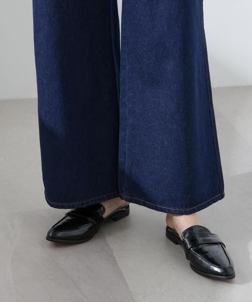 Nano Universe Wide Denim Pants (Can Be Paired with Other Items) Women's Size 38 (121cm) D.Navy (Product Code: 673-5127309)